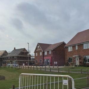 Turf laid around the sustainable drainage system